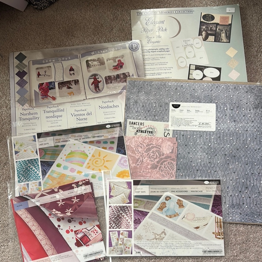 Creative Memories 6- Album kit/Paper Packs all NIP